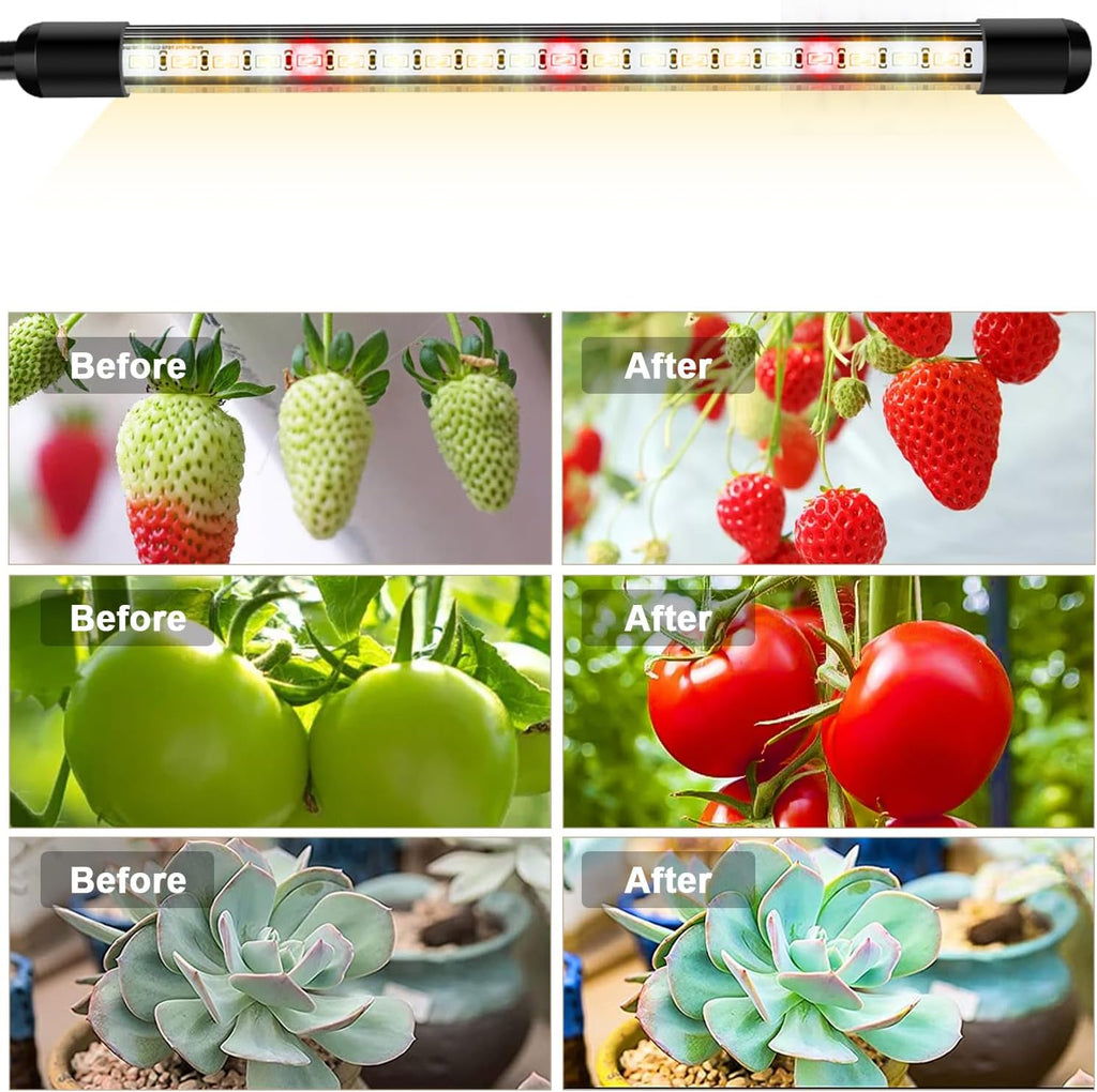 Garpsen Grow Lights, 2PCS 2 Heads Full Spectrum Plant Lights for Indoor Plants, 80 LEDs Clip Led Grow Lamp with Auto on/Off Timer Setting(6/12/16H), 5 Level Dimmable(660nm/3000K/6000K)