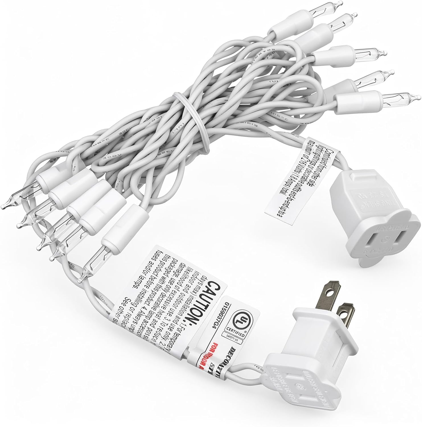 Mini Christmas Lights String Warm White Vintage Short Strand String Lights, Clear Bulbs Wire Fit Light up Christmas Decorations(10 Bulbs Connectable,5ft,White)