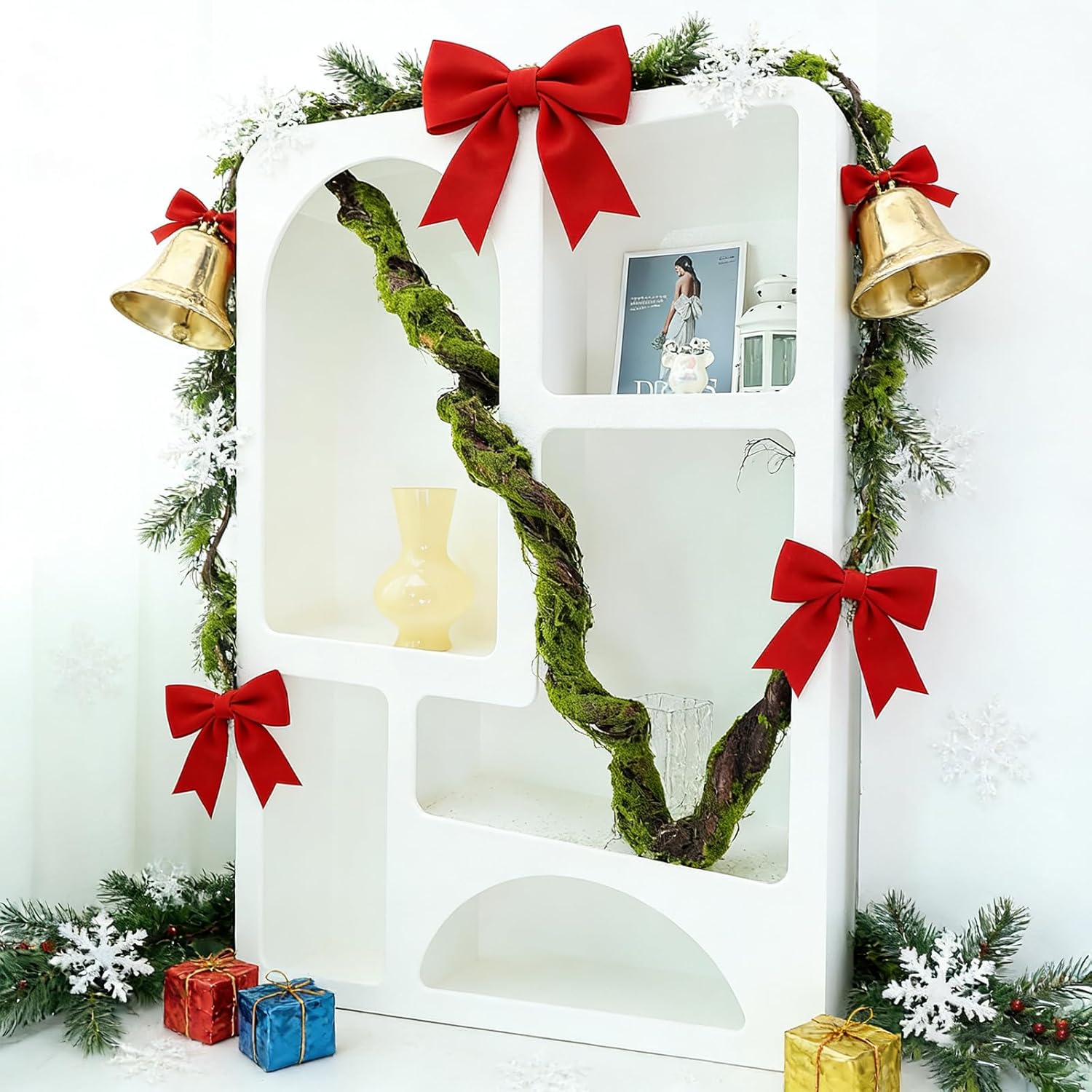 74.8" Large Fake Cherry Blossom Tree Artificial Branches Vine Room Door Wall Ceiling Hanging Plants Twigs Rattan Thick Trunk for Garden Wedding X'Mas Halloween Outdoor Jungle Decoration