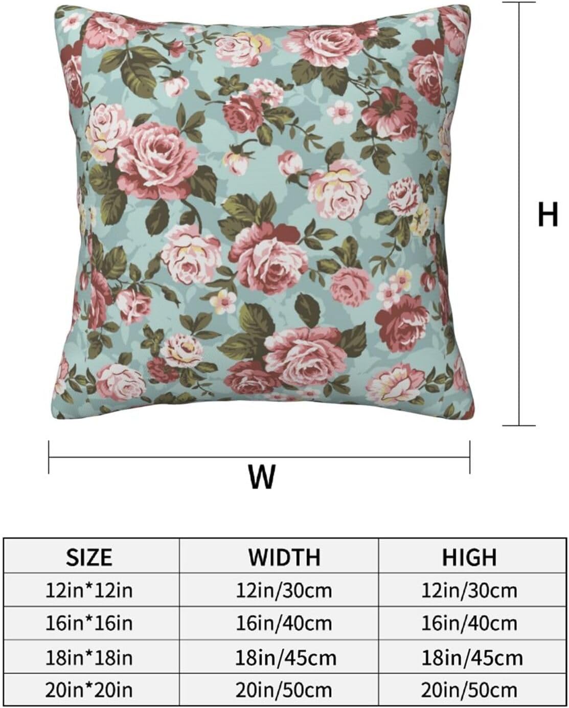 Blush Pink Rose Throw Pillow Covers Set of 2 Ultra-Soft All-Season Pillow Shams with Hidden Zipper,Durable for Sofa Bed Car Decor & Gift 18x18IN