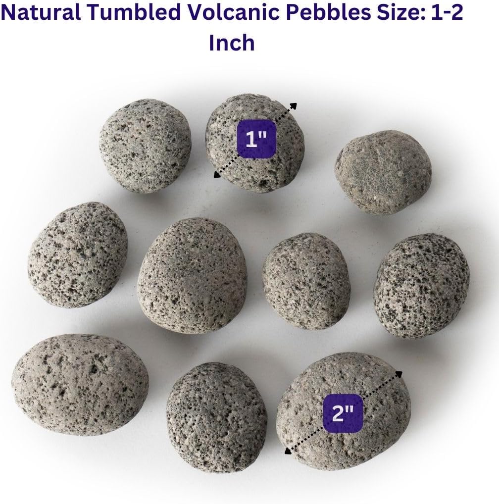 SuperMoss (24099) Volcanic Pebbles – Natural Lava Rocks for Fire Pits, Gas Fireplaces, Aquariums, Terrariums, Sauna, Succulent Soil, Landscaping & Décor, 2 Quart Bag, Natural