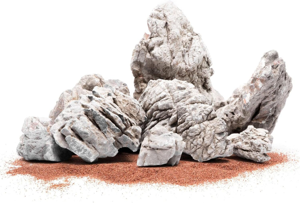 SubstrateSource Natural Aquarium Stones - Light Brown with Gray, Dimples & Craters, Decorative Aquascaping Rocks, Epiphytic Plants, Shrimp, Betta Fish Tank & Reptile Enclosure - Elephant Skin, 10 LB