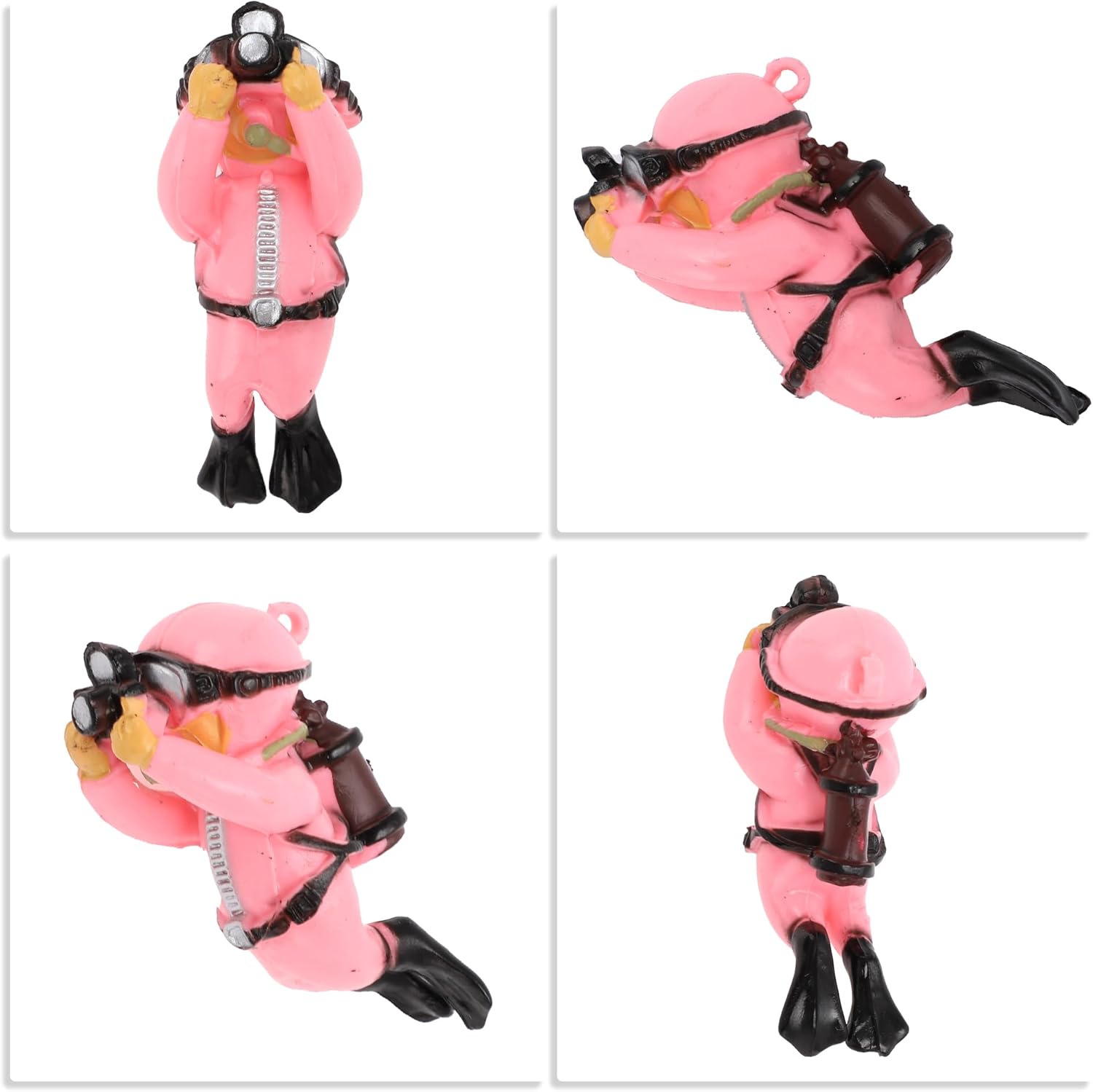 Diver Aquarium Decorations, Floating Diver Fish Tank Decorations, Floating Cartoon Diver Decor, Fun Floating Fish Decoration, PVC Diver Decor, Pink, 1 Set