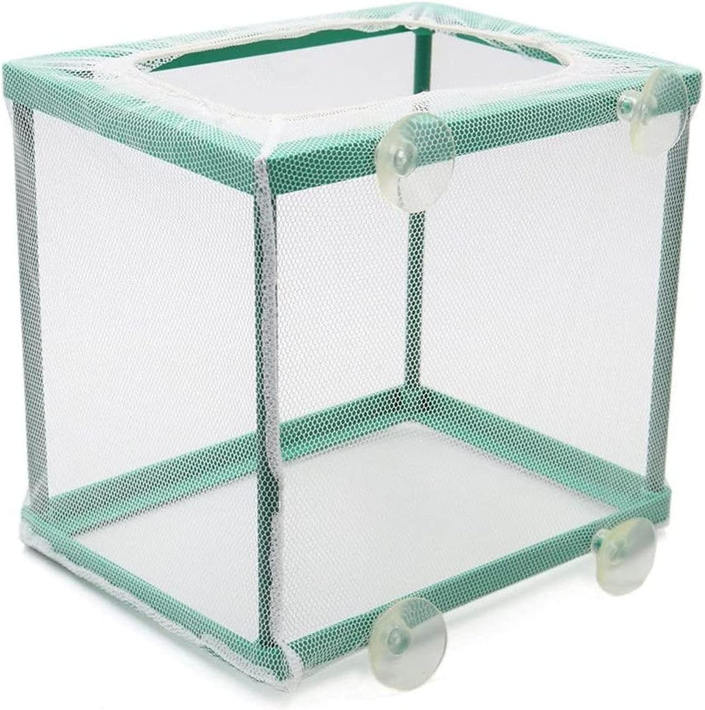 Still Awake, Aquarium Fish Breeder Box, Isolation Hatching Juvenile Spawning Incubator, Water Net Hatcher, Nylon Mesh Fry Hatchery Box Separation Net（Green S）