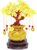 Feng Shui Citrine Quartz Crystal Money Tree Bonsai Style Decoration for Luck and Wealth (Purse)