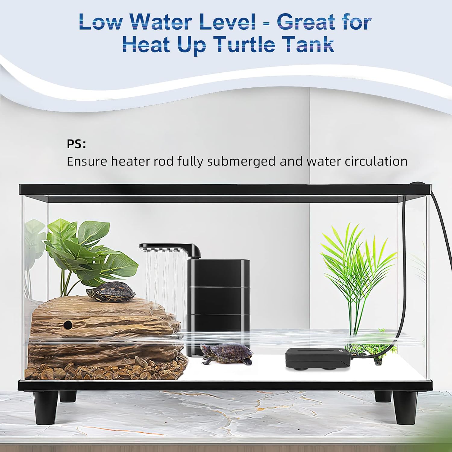 hygger Small Submersible Aquarium Heater 100W Mini Betta Fish Tank Heater with LED Display Adjustable Temperature for 10-20 Gallon Freshwater Saltwater Coral Reef Tanks