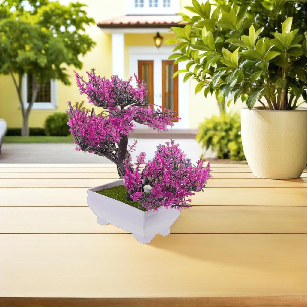 LUOZZY 2 Pcs Artificial Bonsai Pine Tree Mini Zen Garden Decor for Home Office Desk