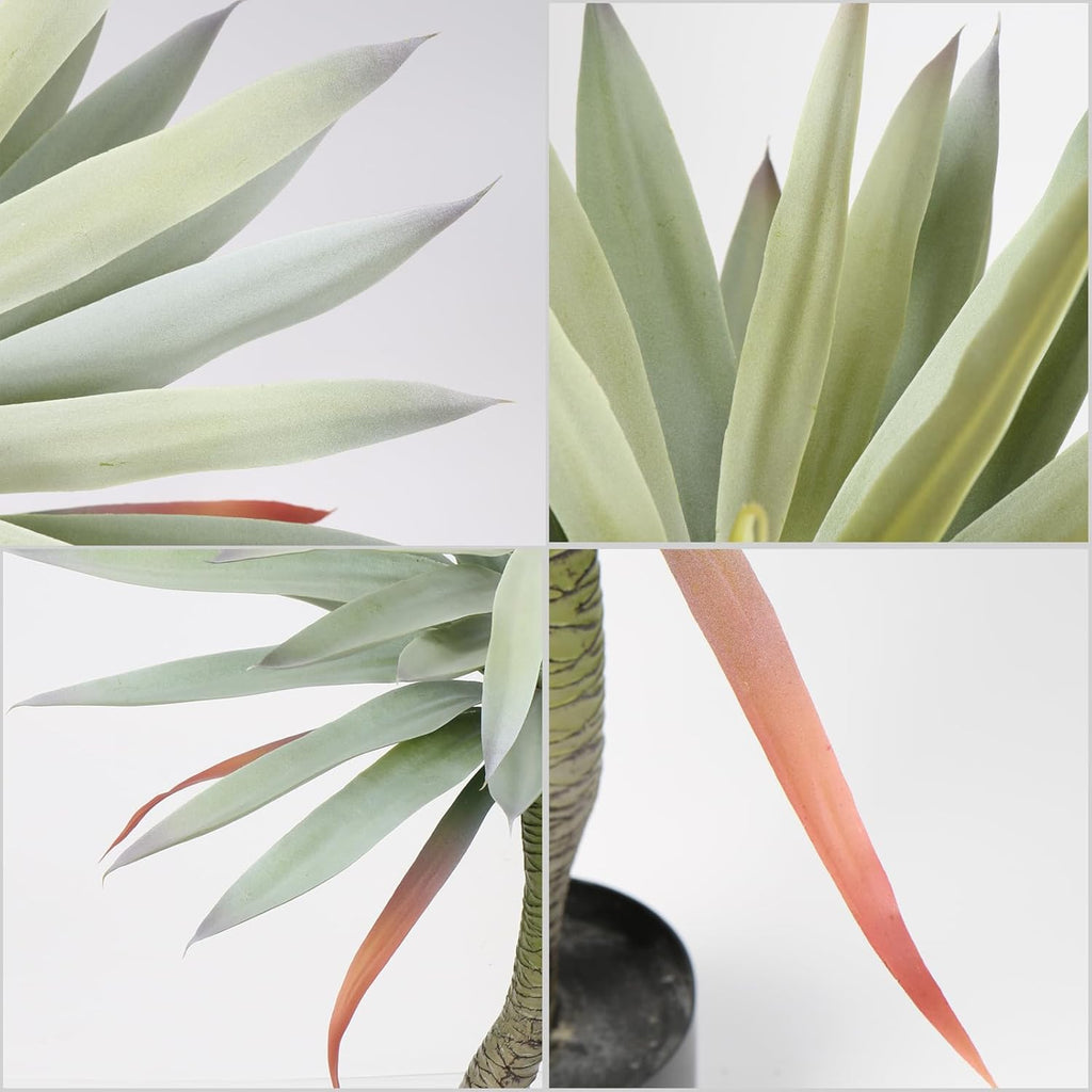 Briful Large Fake Agave Plants 3ft/35inch Tall Artificial Yucca Plants in Black Pot Outdoor Faux Agave Plants for Home Decor Office Fornt Porch Balcony Living Room Decor