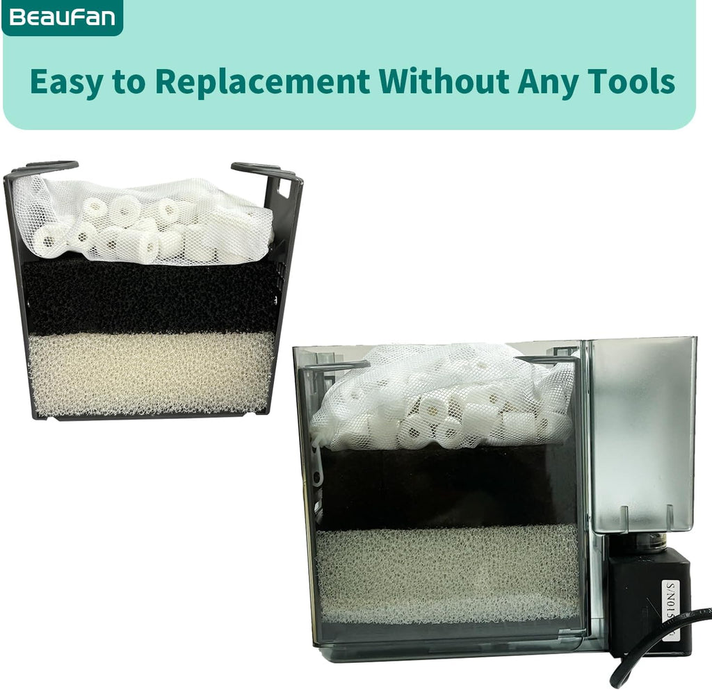 4 Set of Three-Stage Filtration Tank Filter Maintenance Kit, Replacement for AquaClear 50/200 50-Gallon Power Filter, Fish Tank Filter for 20- to 50-Gallon Aquariums