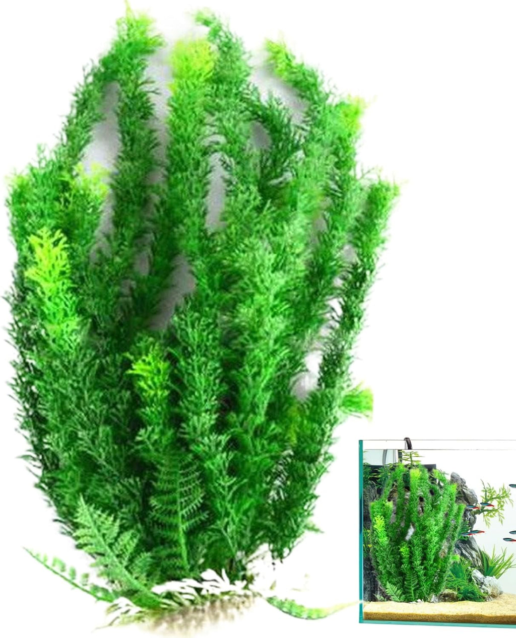 Aquarium Plants, 18.5x4 Fish Tank Plants, Artificial Aquatic, Plastic Fish Tank Plant Decorations