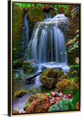CANVAS ON DEMAND Waterfall in Tropical Rainforest of Fairchild Tropical Gardens, Canvas Wall Art Print, Home Decor, Floral, Flowers, Nature Artwork, 16" x24in