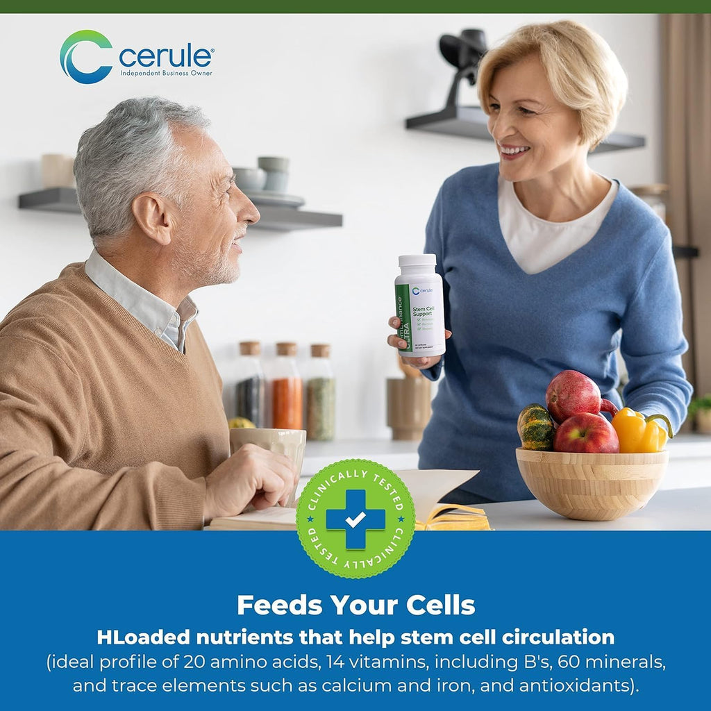Cerule StemEnhance Ultra 2 Pack –Natural Stem Cell Support Supplement for Cellular Renewal, Immune Function, Energy, and Recovery–Freshwater Microalgae & Marine Macroalgae Extracts– 120 Capsules Total