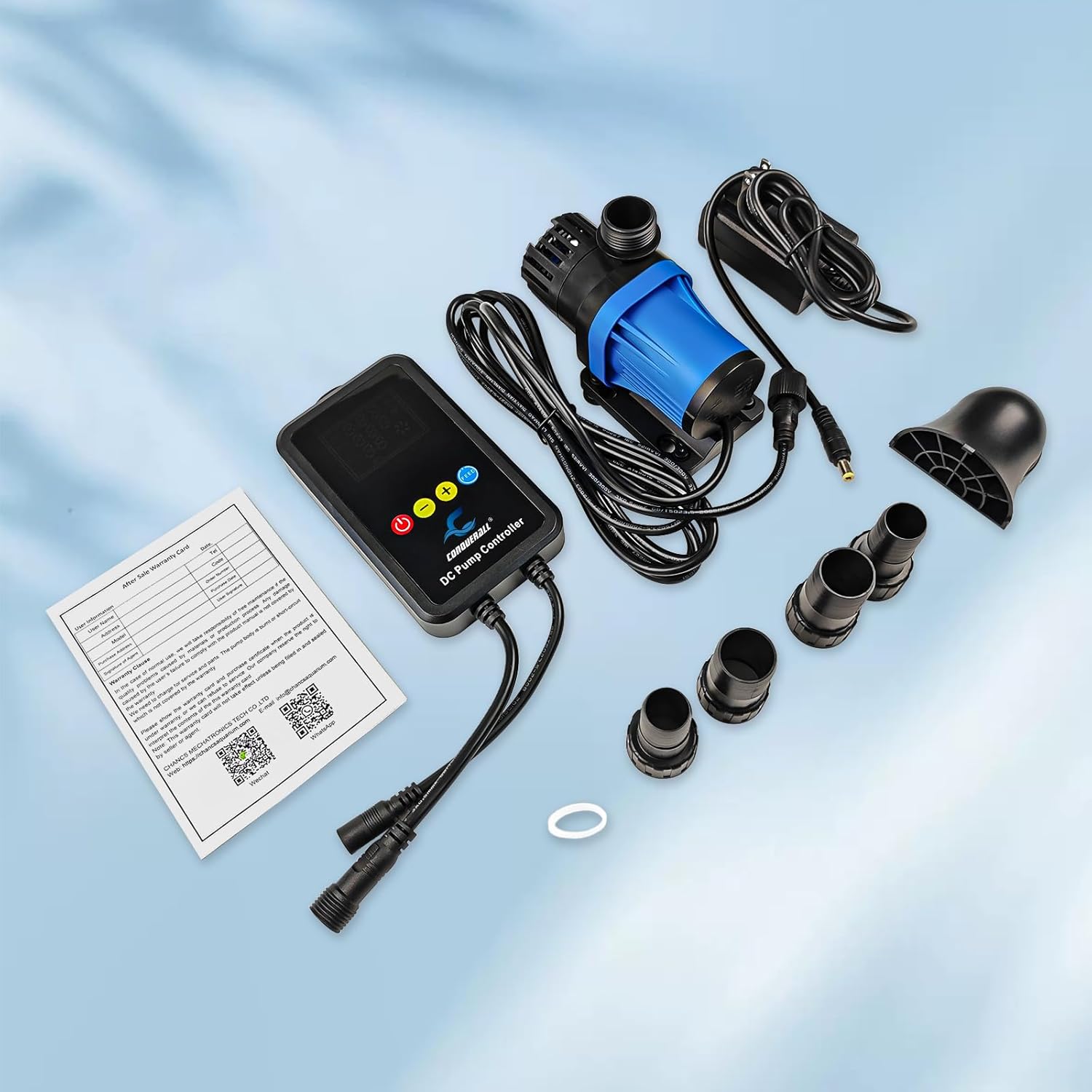 CONQUERALL CHS-2500 15W Pond Pump DC 24V 660GPH(US) 12.4FT Energy Saving Submersible Pump with 3 Years Warranty For Freshwater, Seawater, Fountains, Koi Ponds, Fish Farms, Circulation Systems