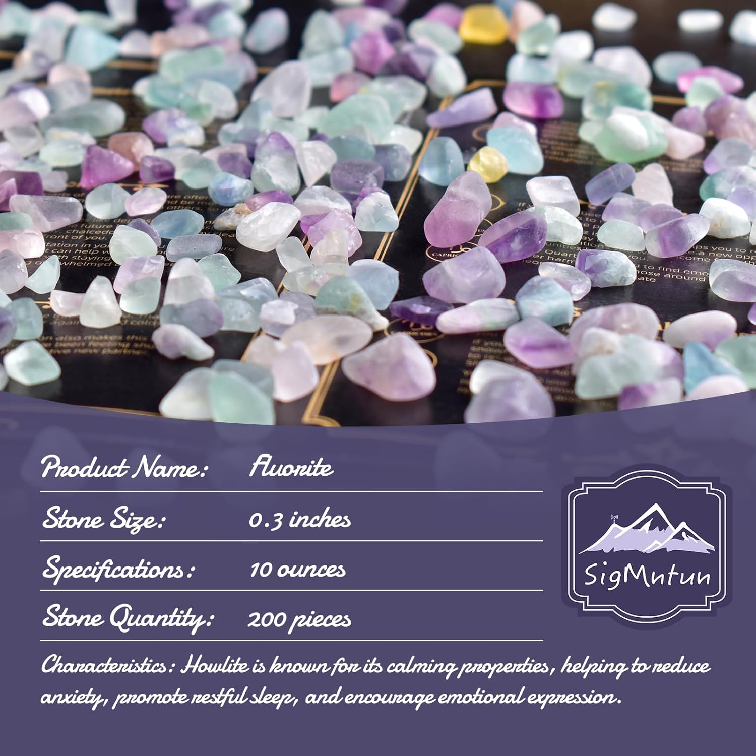 Polished Fluorite Crystal Chips 200 Pcs - 0.3" 10 oz Tumbled Stone Chips Crushed Sea Glass Stones Healing Reiki Crystal Jewelry Making Home Decoration
