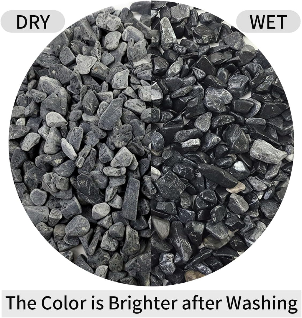 2lbs Black Gravel, 3/8 Inch Black Stones. Decorative Black Rocks for Succulent Plants, Vase, Cactus, Bamboo Plants and Outdoor Garden Landscaping