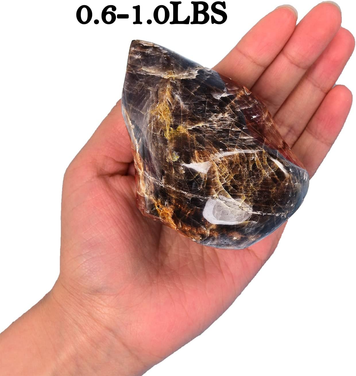 Black Moonstone Flame Shaped Towers Large Healing Crystal Stone Home Decor 1.5-2.2LBS