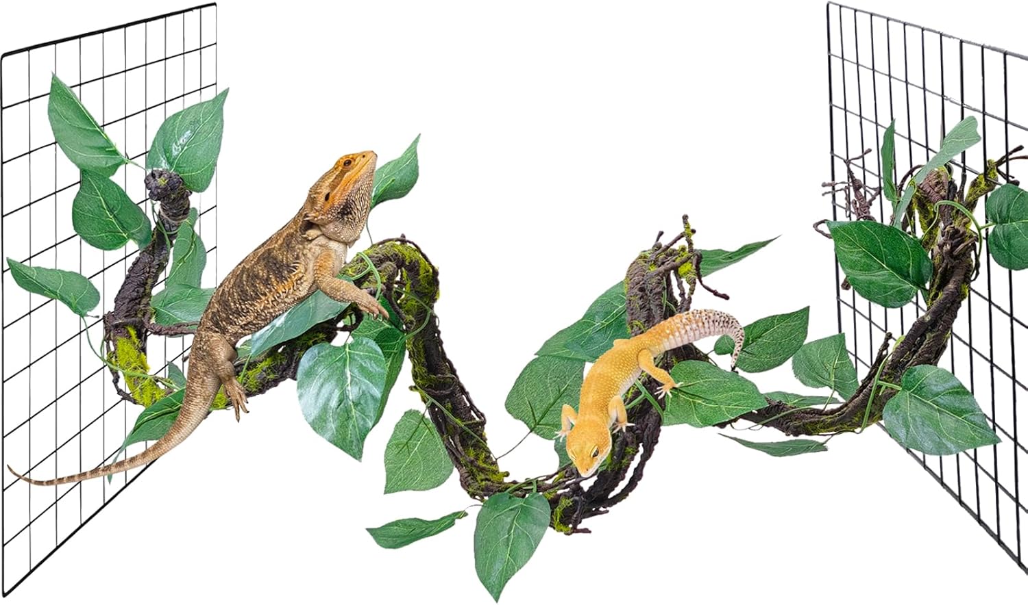 VCEPJH Medium Reptile Vines Thick Terrarium Plants 118 Inches Long Flexible Climbing Branch Lizard Tank Accessories Greenery Habitat Decor for Bearded Dragon Chameleon Gecko Frog Snake (M)