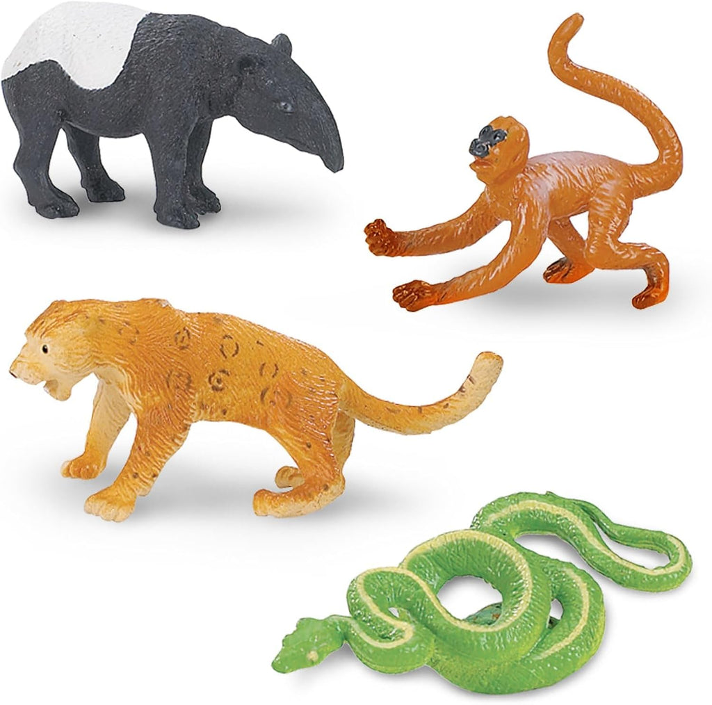 Safari Ltd. Rainforest TOOB - 11 Figurines: Macaw, Frogs, Toucan, Iguana, Monkey, and More - Educational Toy Figures For Boys, Girls, and Kids Ages 3+