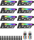 5W RGB Retaining Wall Lights 7 inch LED Hardscape Lighting Color Changing Low Voltage Landscape Paver Lights 12V 24V Step Lights Outdoor IP66 Waterproof Stair Lighting (8 Pack+Connectors)