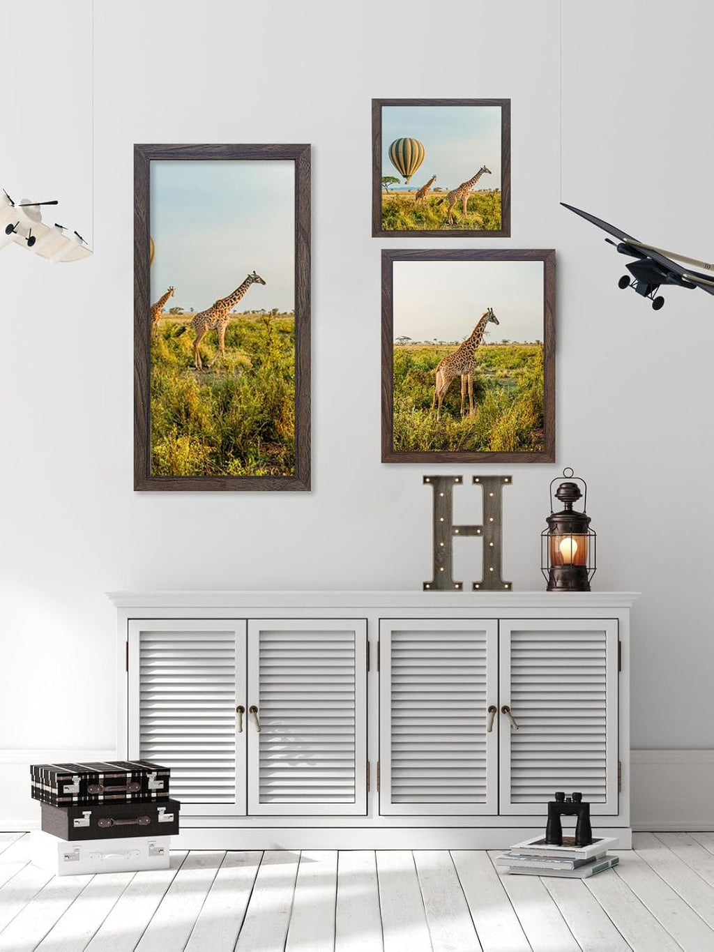 10x10 Picture Frame Set of 3, walnut Wooden Frame 10 by 10 Square Wall Gallery Poster Photo frame with Durable Shatter Resistant Plexiglass for Wall Hanging best gift