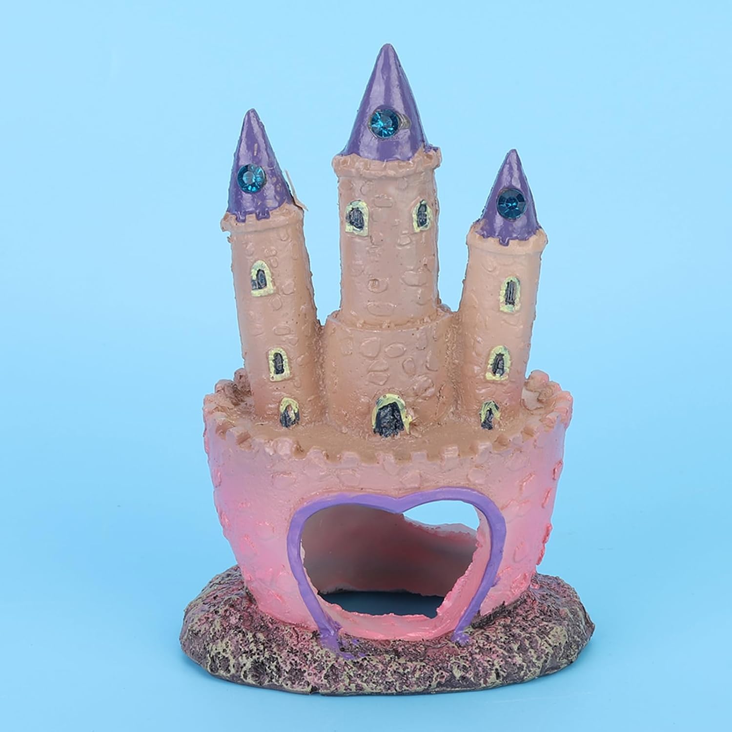 Agatige 2 PCS Castle Aquarium Decoration, Cartoon Pink Fish Tank Castle Decor, 3D Resin Betta Fish Cave Hideouts for Freshwater and Saltwater Fishtanks, 11.5cm/4.5in