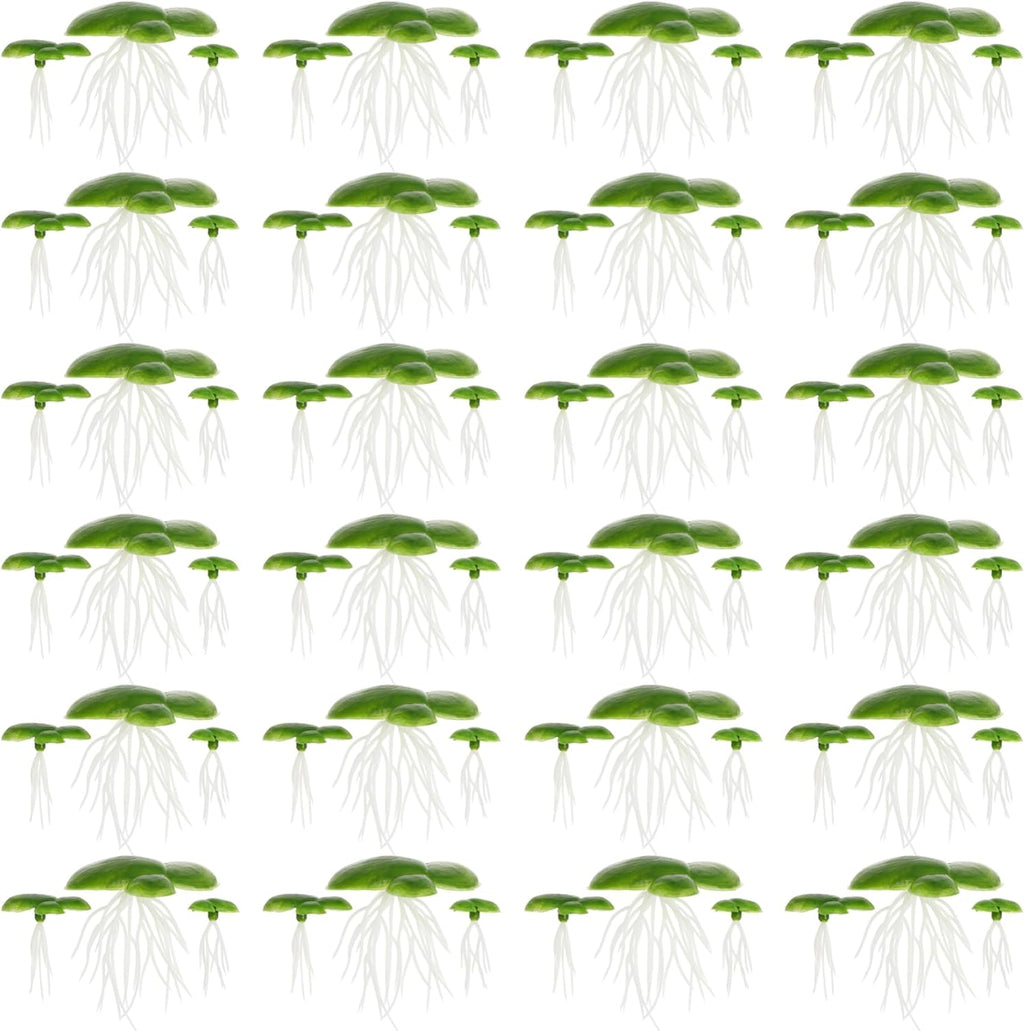 72Pcs Duckweed, Plastic Fake Pond Plants with Leaves & Roots, Floating Aquarium Plants for Indoor, Outdoor Fake Weed Pond Floating Aquarium