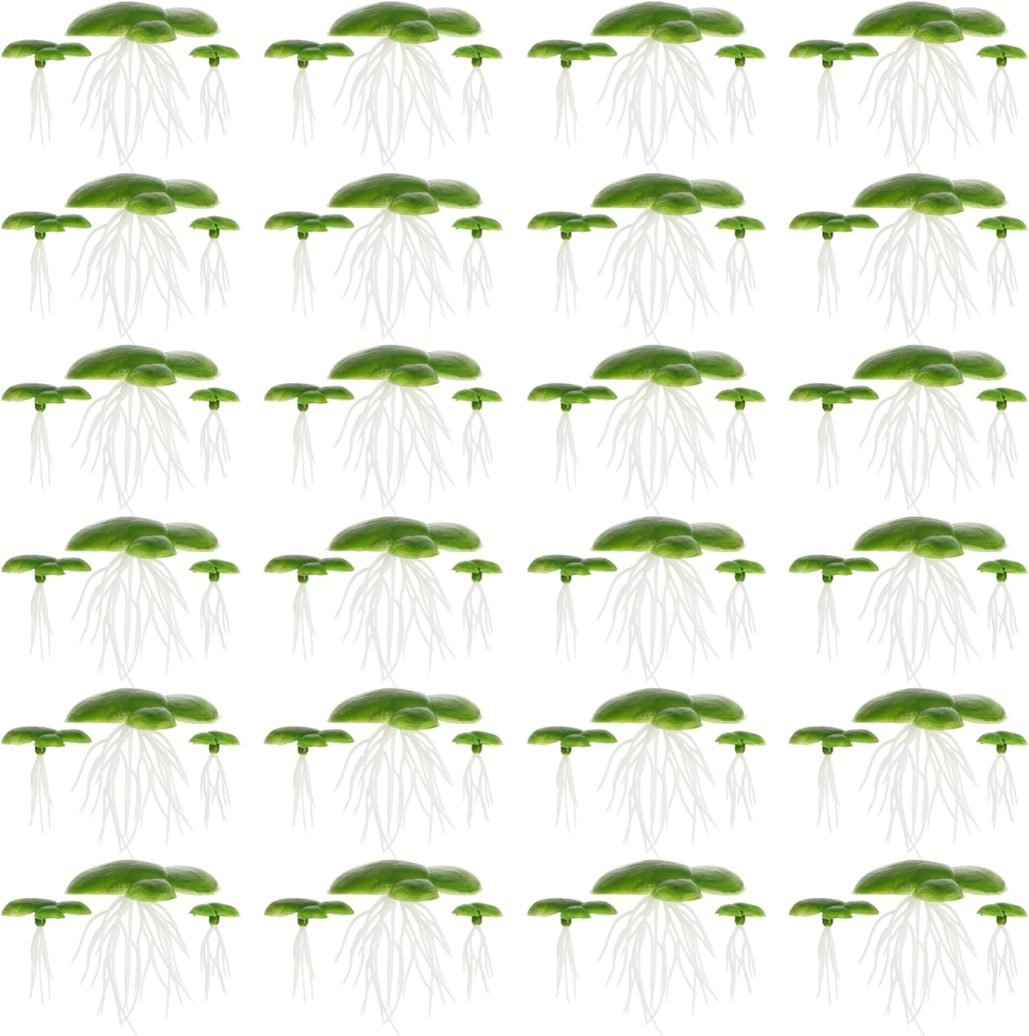 72Pcs Duckweed, Plastic Fake Pond Plants with Leaves & Roots, Floating Aquarium Plants for Indoor, Outdoor Fake Weed Pond Floating Aquarium