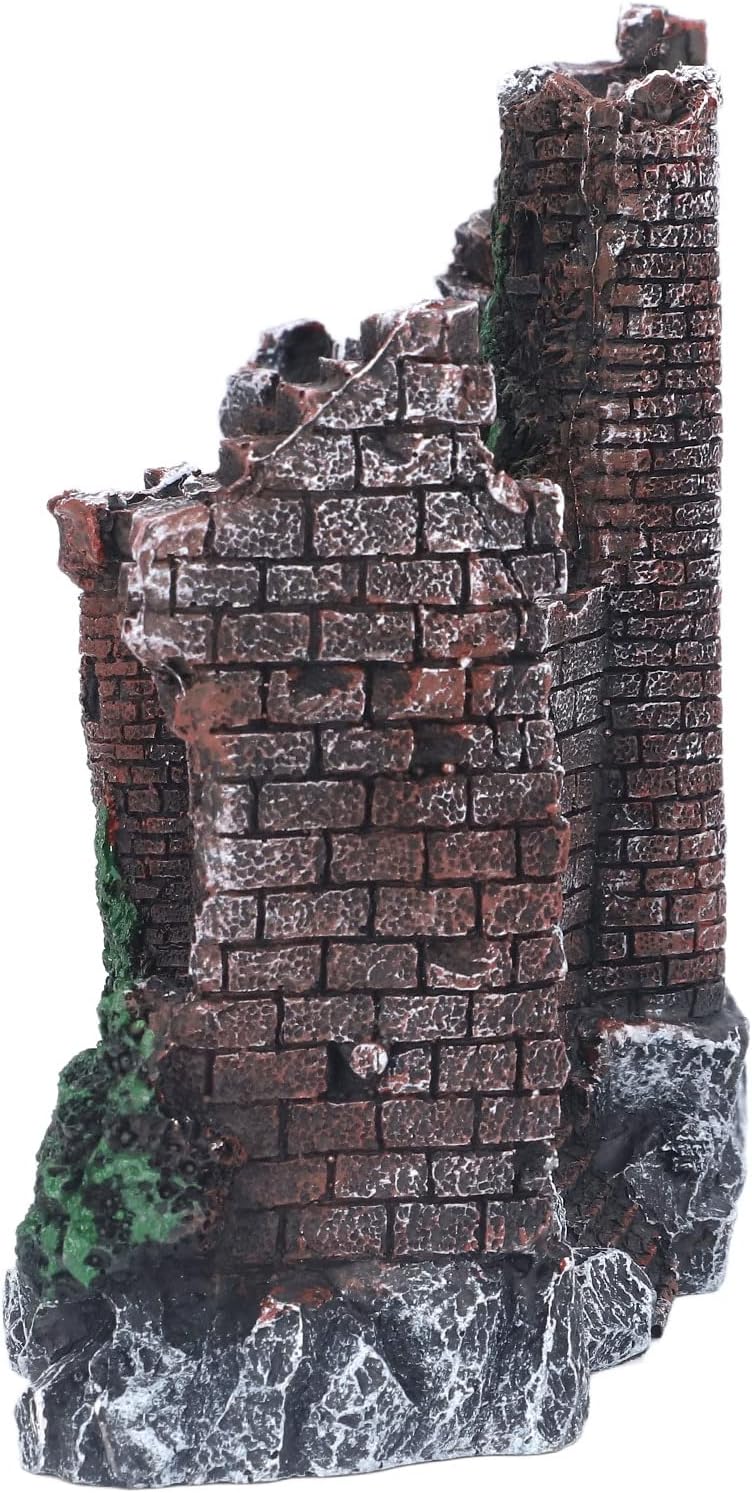 Pilipane Aquarium Castle Decoration Lifelike Hideout Resin Fish Tank House Ornament for Saltwater Freshwater Aquariums Home Fish Tanks