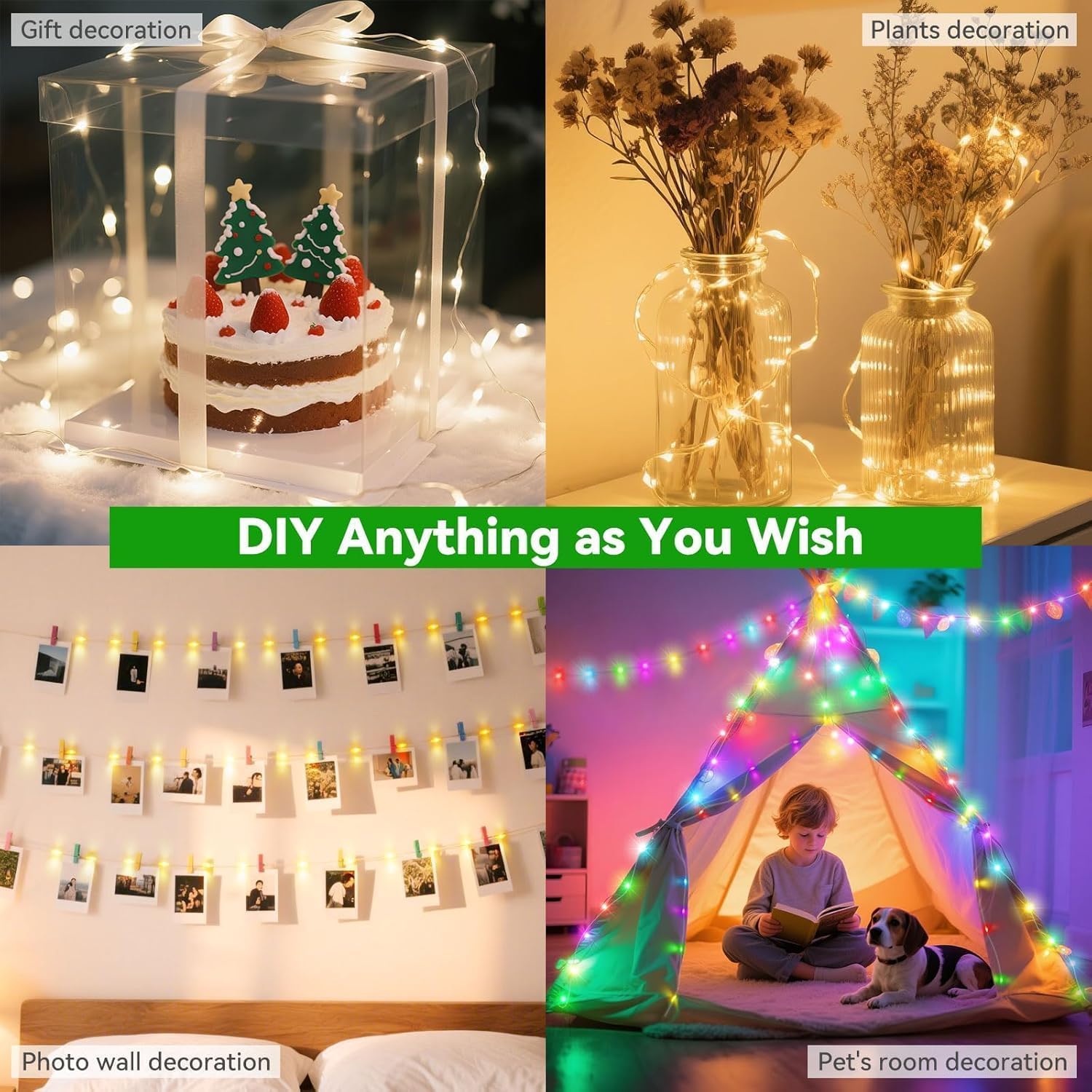 Lovelite 200 LED Christmas Fairy Lights Color Changing, 66 FT 35 Colors String Lights with Remote, Red Green LED Lights for Bedroom Christmas Tree Holiday Wedding Party Indoor Outdoor Decor