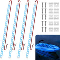 Boat Marine Submersible Led Strip Lights, 4 Pcs 20 Inches 12V Super Bright Boat Interior Lights, IP68 Waterproof Marine Led Strip Lights Night Fishing Lights for Boats, Kayak (Blue)