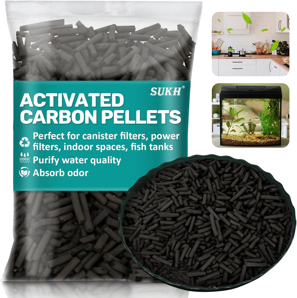 Sukh 310g Activated Carbon Pellets - Activated Charcoal Bulk Activated Carbon Aquarium Charcoal Pellets Activated Charcoal Filter Carbon Aquarium Filter for Waterbox Aquariums Pond Fish Tank