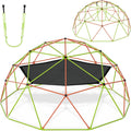 Jungle Gym 10FT X 10FT Climbing Dome with Swing & Hammock Outdoor Playset Support Up to 1000LBS Anti-Rust, Easy Assembly for Boys and Girls