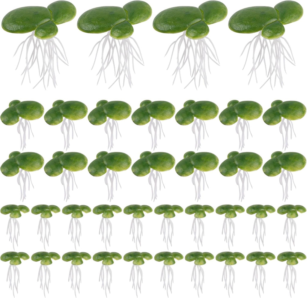 Framendino, 72 Pack Artificial Floating Duckweed Plant Plastic Fake Simulation Plants (3 Size)