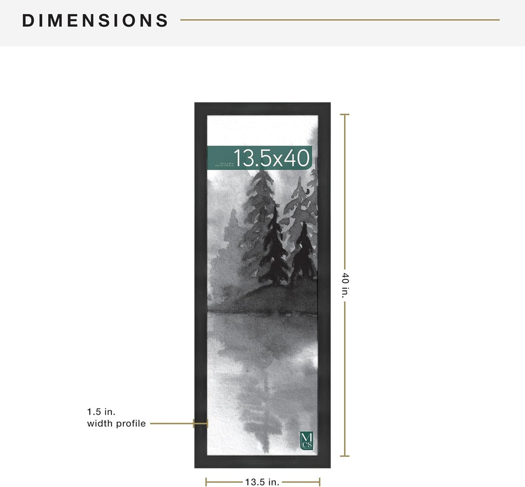 MCS Museum Poster Frame, Onyx, 13.5 x 40 in, Single