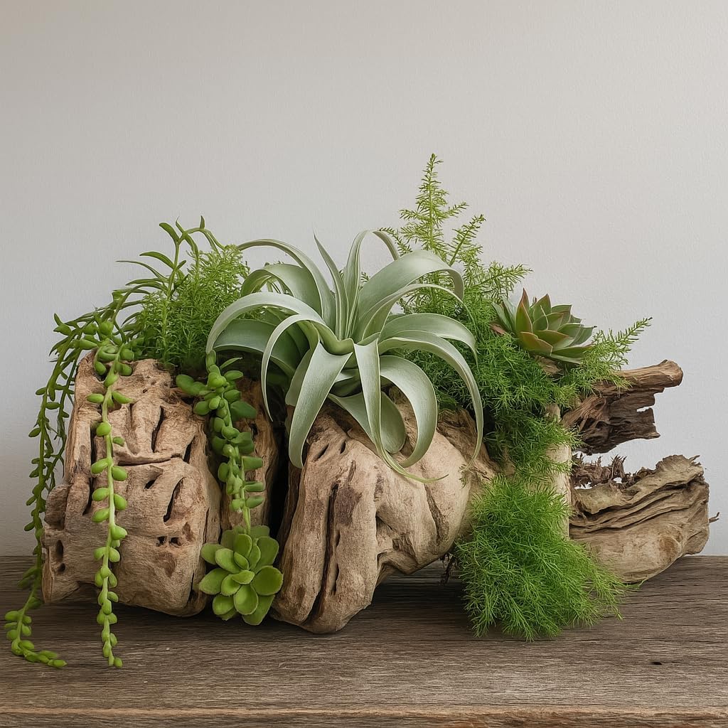 Koyal Wholesale 18" Hollow Grapewood Branch Decor 1Pcs Grapewood Centerpiece Vase Air Plants Sand Blasted Grapevine Wood Untreated Terrarium Wood Driftwood Decor