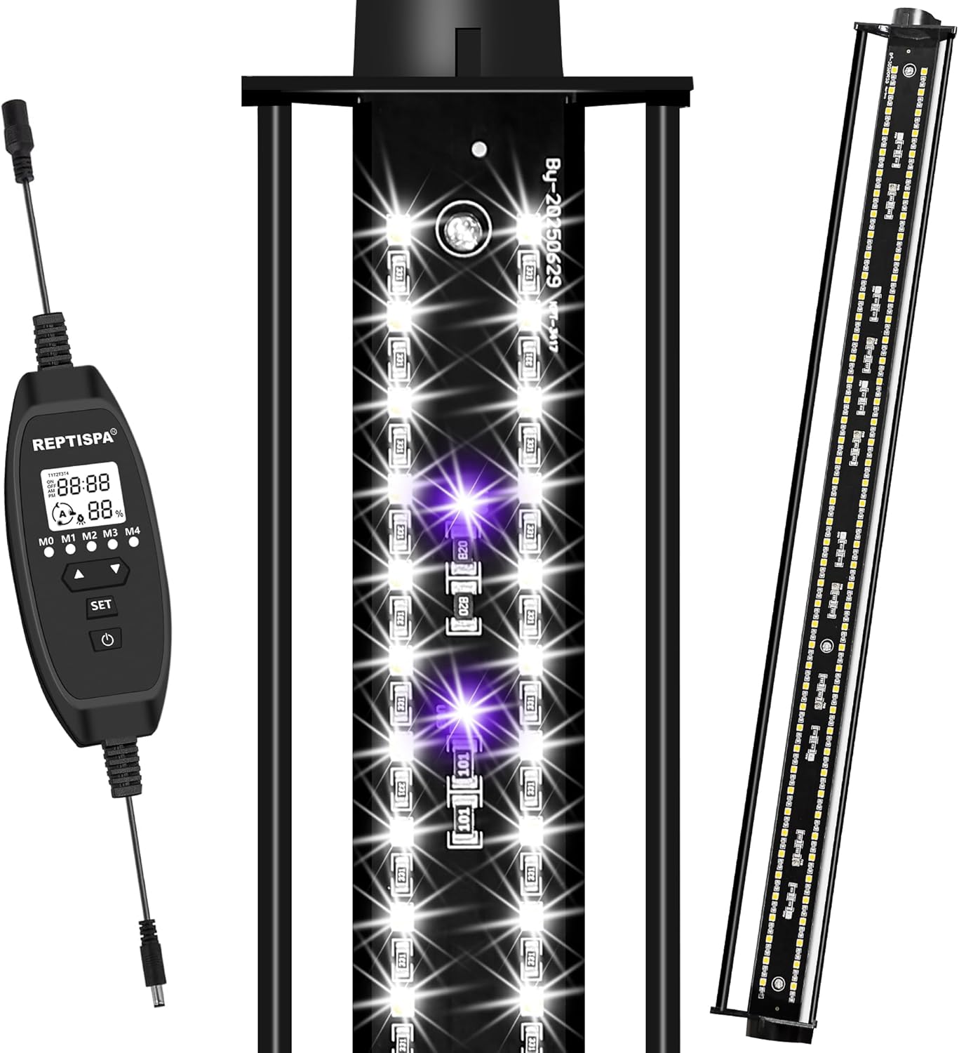 LED UVB Light for Reptiles, 22W 27-Inch Reptile LED Light for Bearded Dragon Lizard Gecko Snake Turtle, Aluminum UVA UVB Lamp Fixture Controller with Dimming and 4 UVI Modes