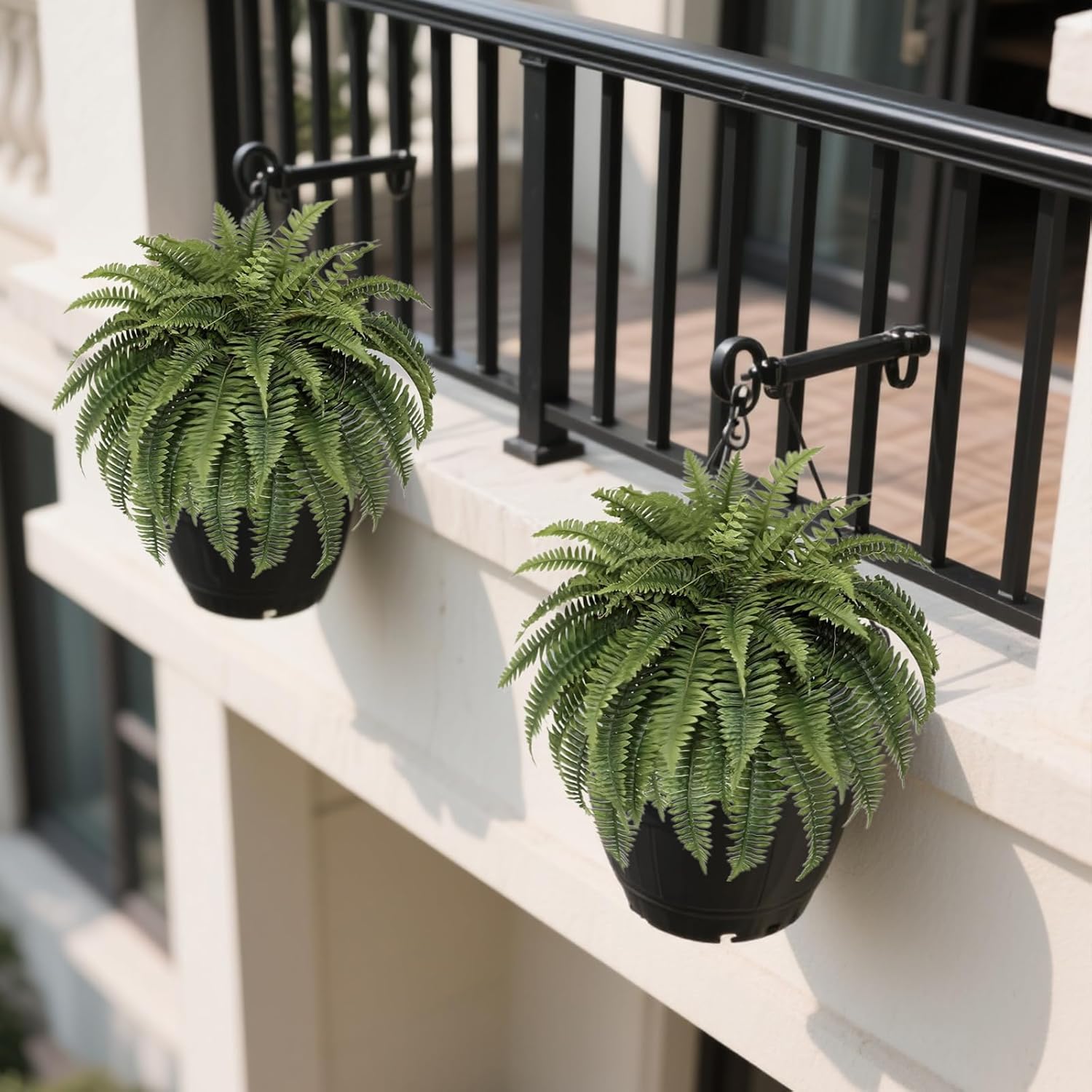 48IN Artificial Hanging Ferns,Large Boston Fake Ferns 80 Branches,Artificial Silk Green Plant for Outdoor Home Garden Porch Decor(Pack of 1)
