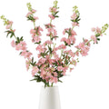 IPOPU Fake Pink Flowers 5PCS Delphinium Artificial Flowers Pink Silk Flowers Artificial Snapdragon Flowers for Wedding Bridal Party Home Table Mom Birthday Decor (Pink)