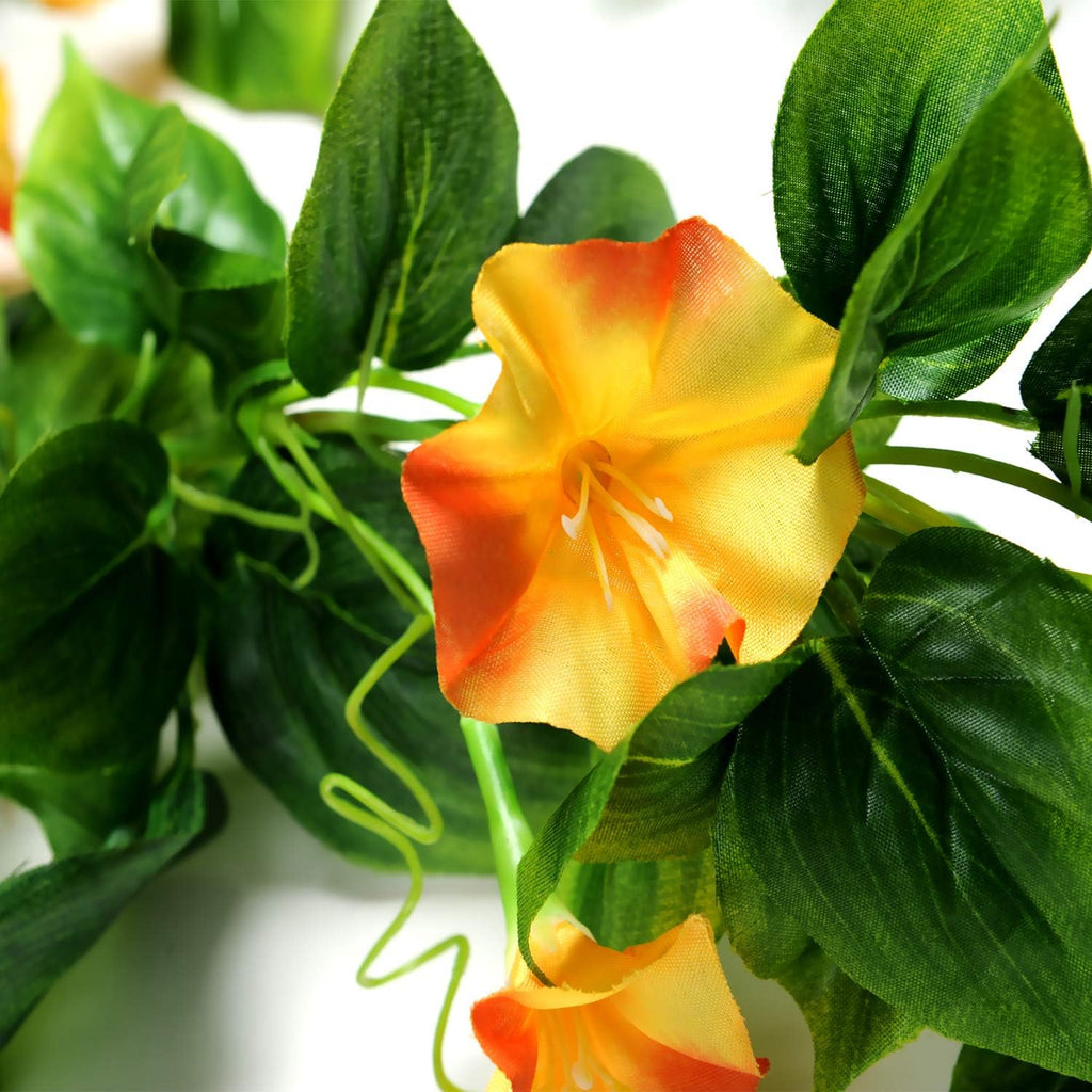 AirSun Artificial Morning Glory Flower Vines, 2pcs 15Feet Hanging Plants Silk Garland Fake Green Plant Home Garden Wall Fence Indoor Outdoor Wedding Birthday Decor