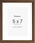 Fun Memories 5x7 Oak Picture Frame for Wall, 5x7 Frame with Matted to 4x6, Solid Wood Picture Frames for Wall Art Photo and Prints (Walnut, 1 Pack)