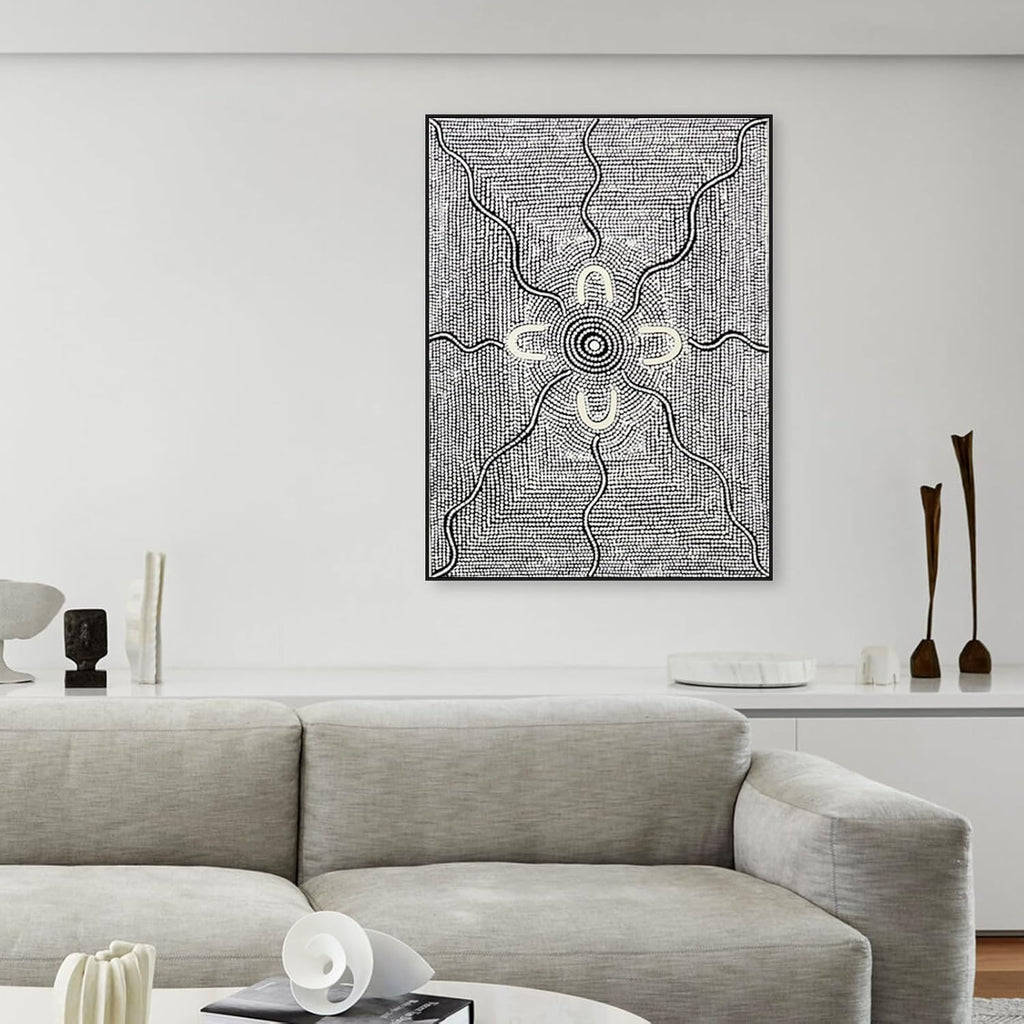 Floating Frame for 18x24 Canvas Paintings, 1.5" Deep DIY Metal Canvas Frame for Oil Paintings Portrait Landscape Living Room Home Office Wall Art Decor (Black)