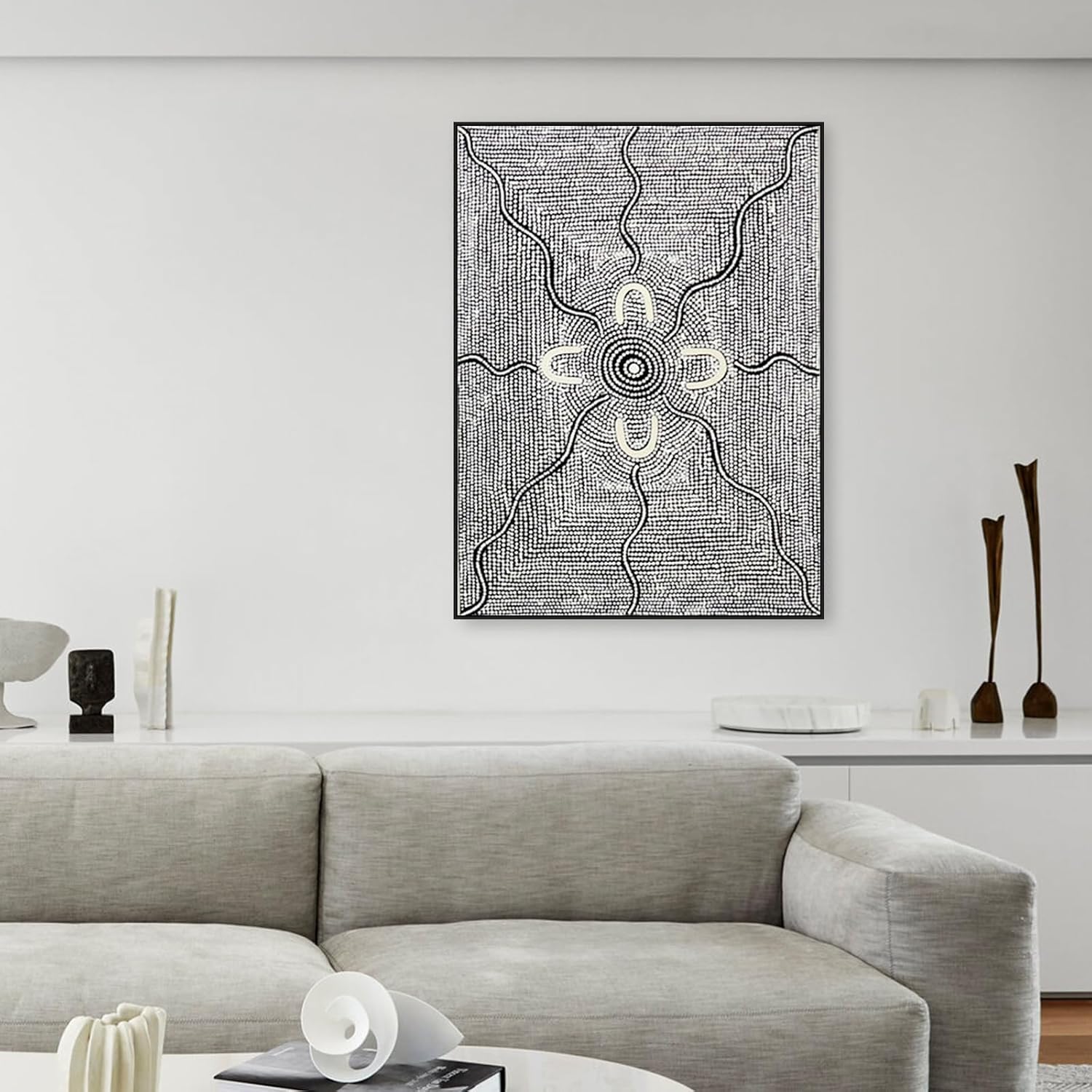 Floating Frame for 18x24 Canvas Paintings, 1.5" Deep DIY Metal Canvas Frame for Oil Paintings Portrait Landscape Living Room Home Office Wall Art Decor (Black)