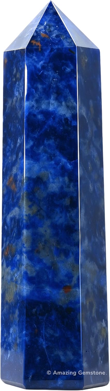 Amazing Gemstone Large Sodalite Crystal Towers ~ Natural Healing Crystal Point Obelisk for Reiki Healing and Crystal Grid (5.5 to 6 INCH)
