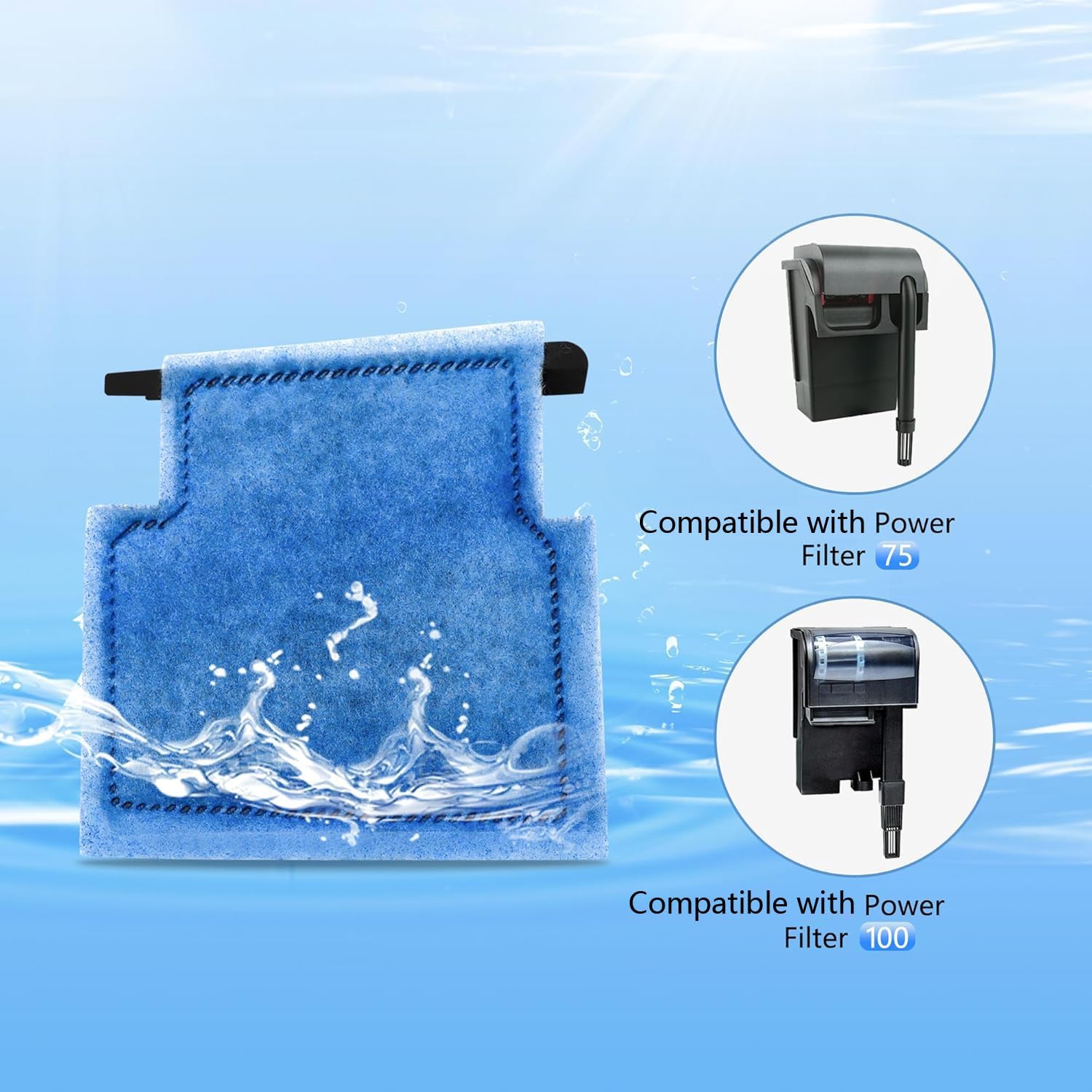 Aquarium Filter Cartridge Replacement Rite-Size A Filter Cartridges 8 Pack Compatible with Power Filters 75/100