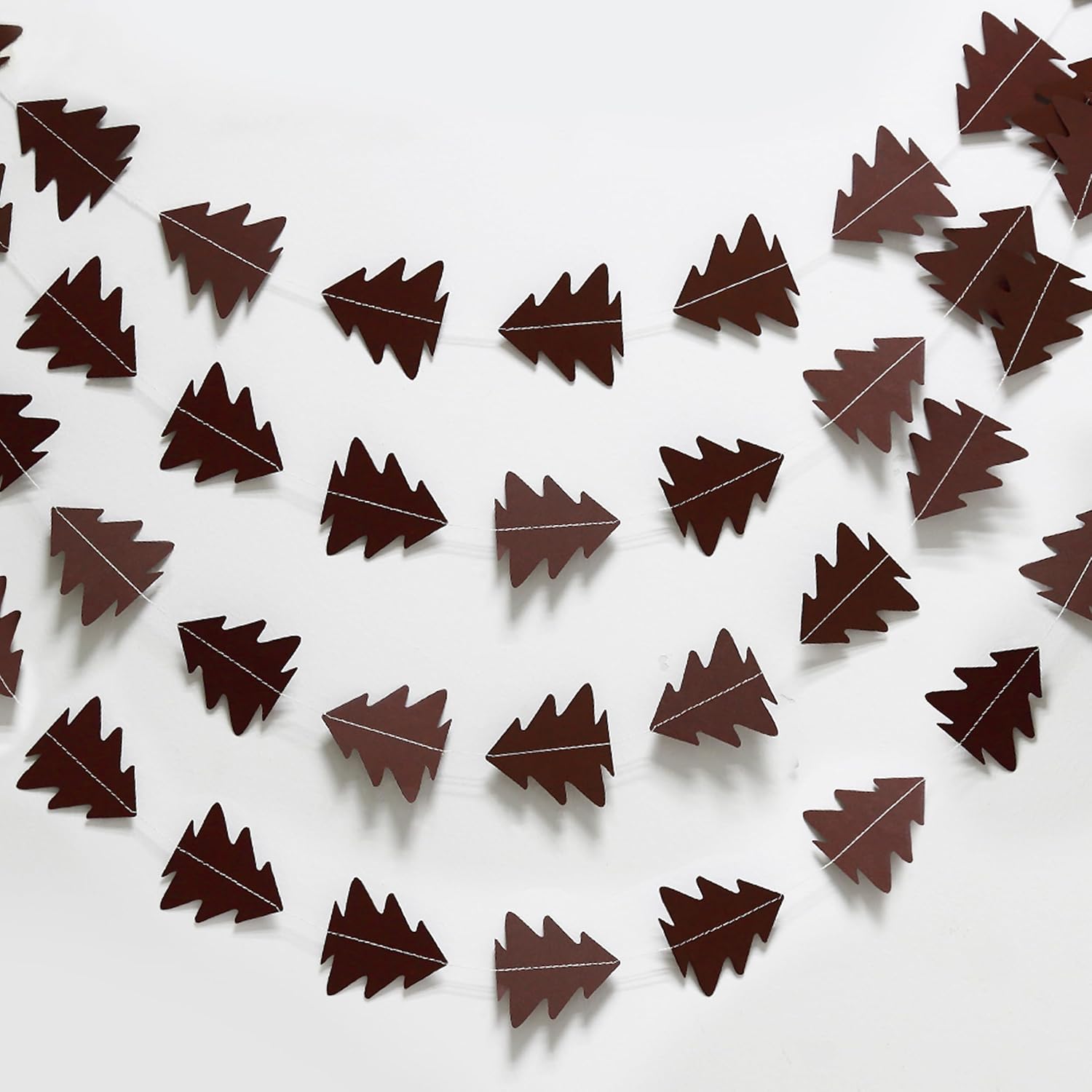 Sparkly Paper Christmas Tree Garland Kit for Home Party Decoration (Brown)