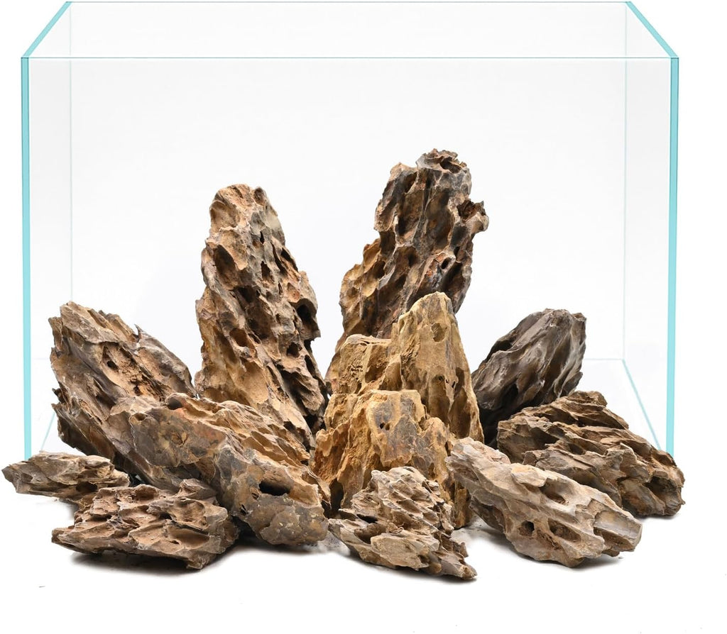 Dragon Stone Aquarium Rocks 2-8 inches Natural Rocks for Aquarium Fish Tank Decoration,Freshwater Planted Aquariums Amphibian enclosures-20lb
