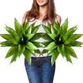 JUSTOYOU 28" Artificial Agave Plants Outdoor Large Fake Agave Plants Faux Succulents for Outdoor Indoor Home Front Porch Decor (2, Green)