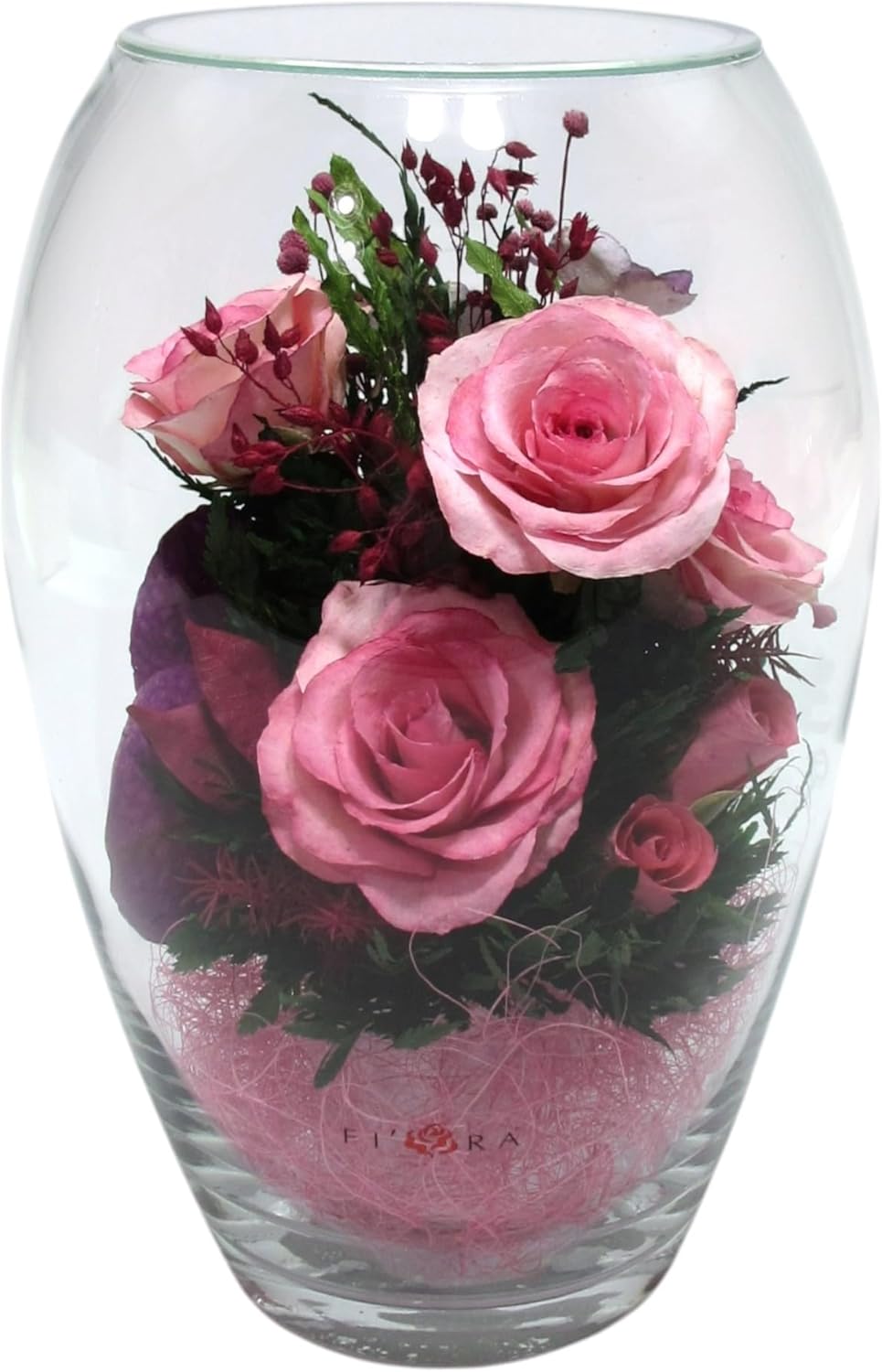 Fiora Flower | Premium Preserved Roses in Glass Vase | Lasts 5 Years | Long-Lasting Real Roses for Christmas, Weddings, Birthdays