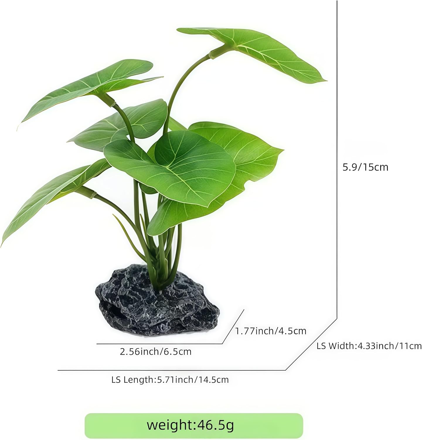 JGbaby Artificial Aquarium Plants,Fish Tank Decorations Betta Leaf Hammock 7in Realistic Silk & Plastic Plants, Hideout Decor for Betta. Goldfish,Reptiles,Small Tanks (Green Type-A)