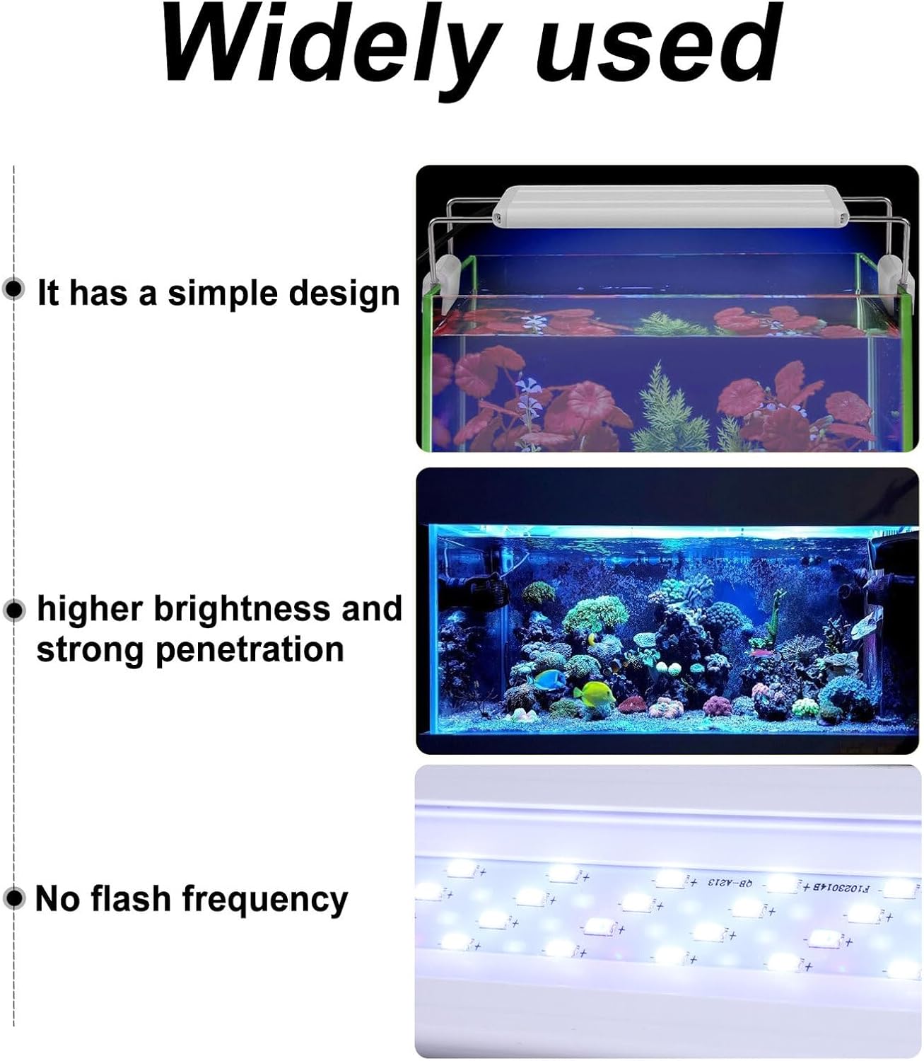 Plastic LED Aquarium Clip Light for Fish Tanks LED Fish Tank Lamp with Even Brightness and Strong Penetration Easy Installation US Plug